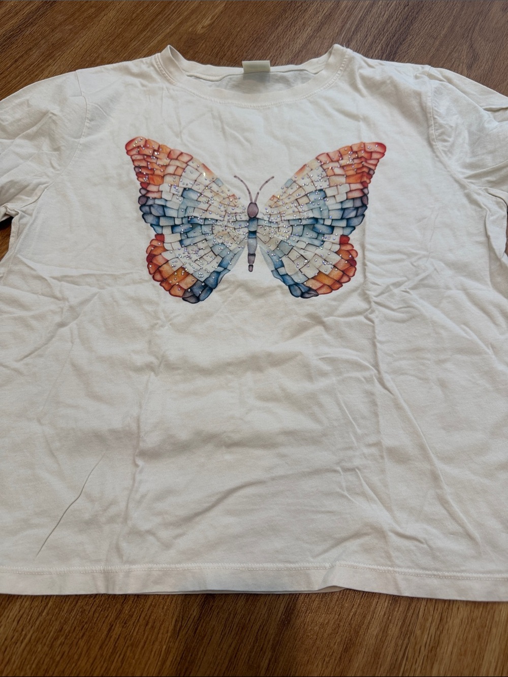 Women’s rhinestone Butterfly Graphic Tee retro melrose shirt top made IN USA
